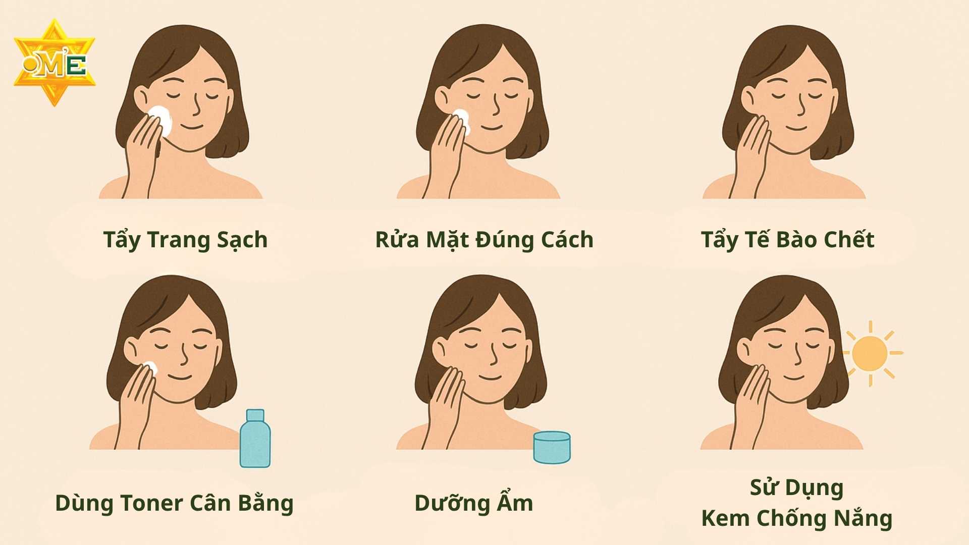 các bước chăm sóc da mụn cơ bản