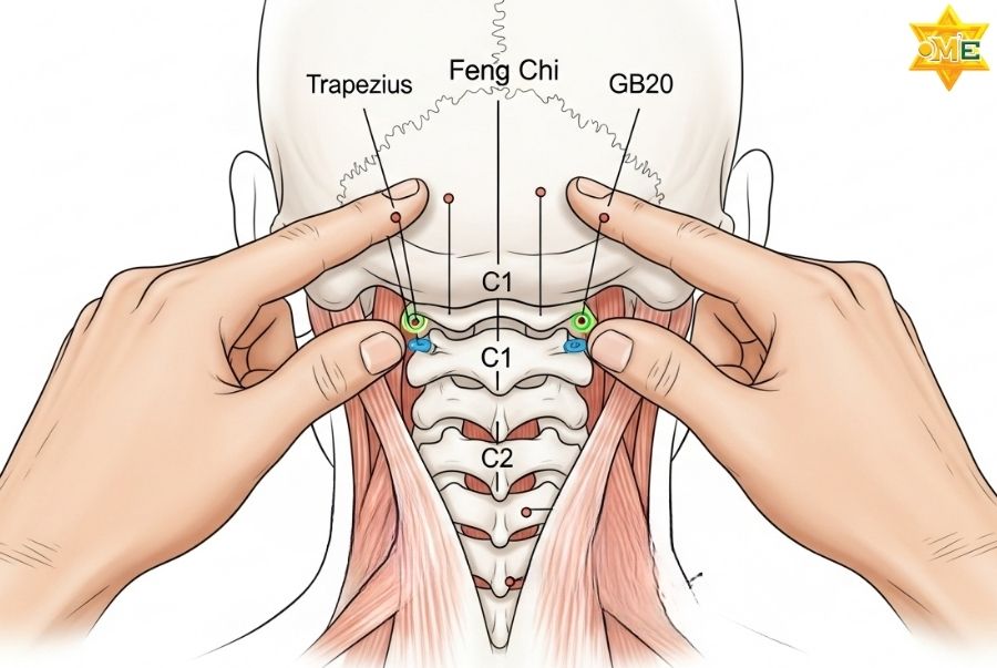 Cách bấm huyệt chữa đau nửa đầu