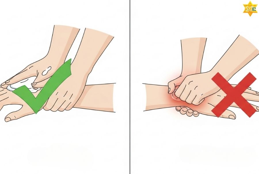 Lưu ý khi thực hiện các cách massage tay