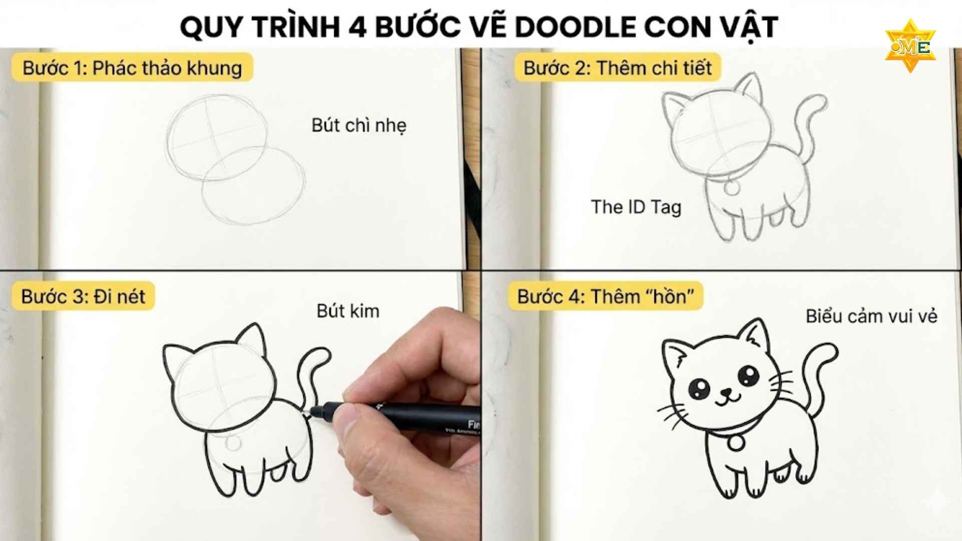 Hướng dẫn vẽ doodle con vật