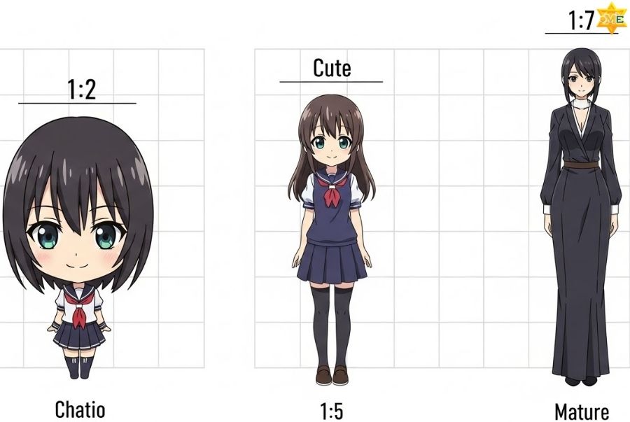 Kỹ thuật vẽ dáng người anime nữ đứng