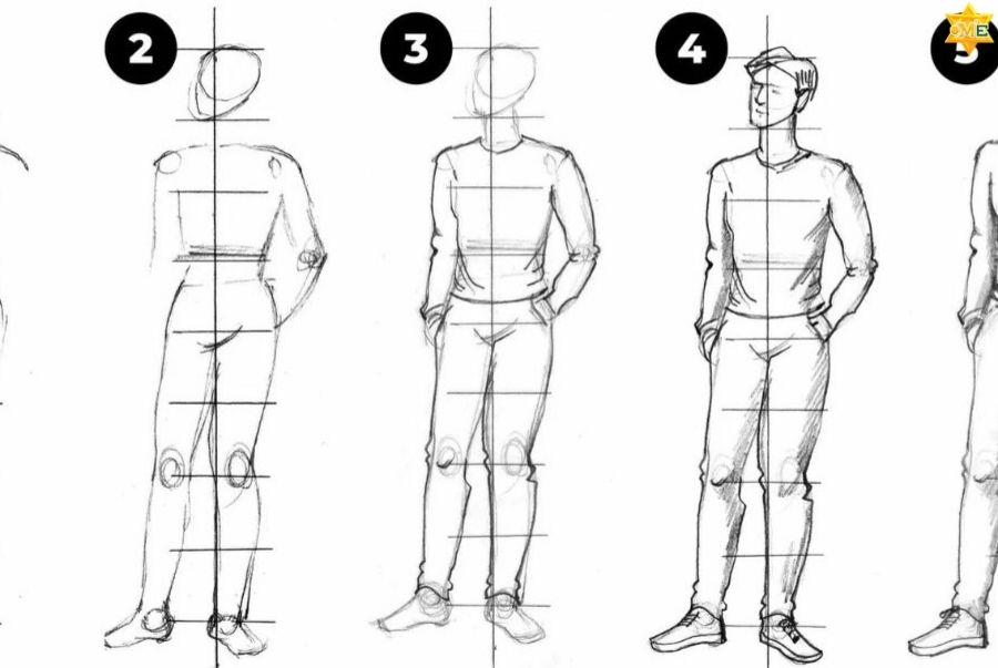 3 Bước vẽ dáng người đơn giản lớp 8 đẹp và có hồn